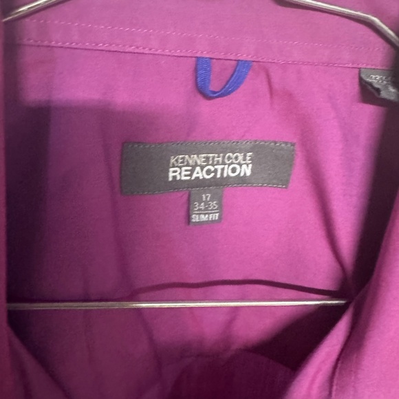 Kenneth Cole Reaction long sleeve dress shirt size 17 34/35 - Fuchsia - Picture 2 of 3